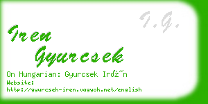 iren gyurcsek business card